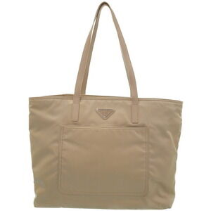 Prada ReNylon Saffiano Leather Tote Bag signature enamel triangle logo Black